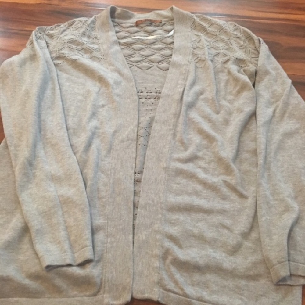 Bellidini Ladies gray Cardigan Sweater with Cutouts